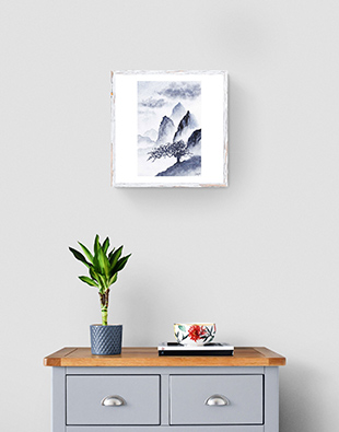 Mise en situation Aquarelle CatMat Estampe monochrome